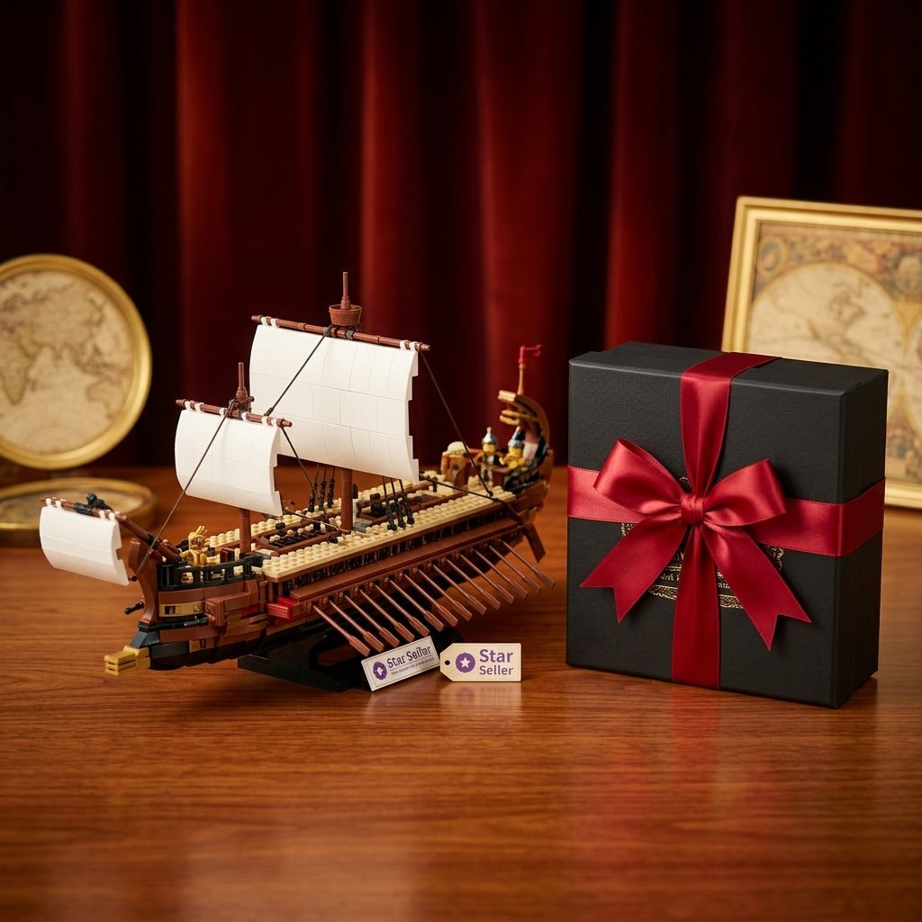 DIY Greek Warship Building Block Kit - 2982 Pcs Model Ship