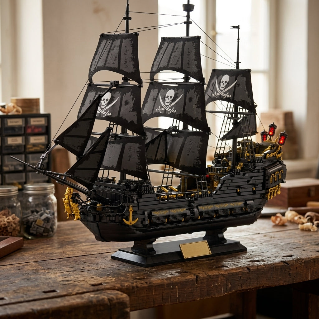 DIY Black Pearl Pirate Ship Building Blocks 4304 Piece Display Model Kit Technic Compatible Galleon Boat Toy Set