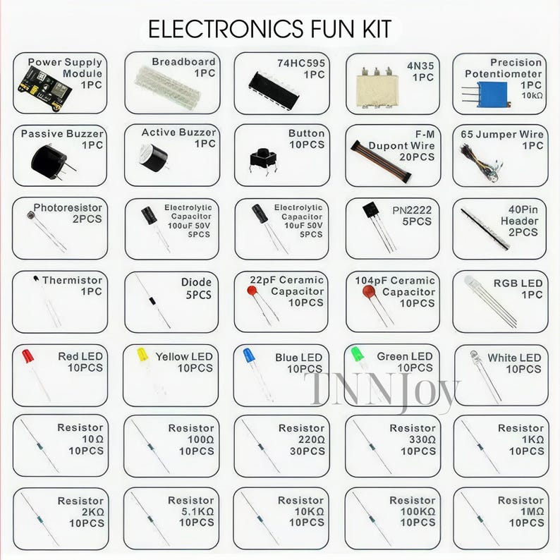 DIY Electronics Learning Kit | Solderless Breadboard Projects, STEM Starter Set