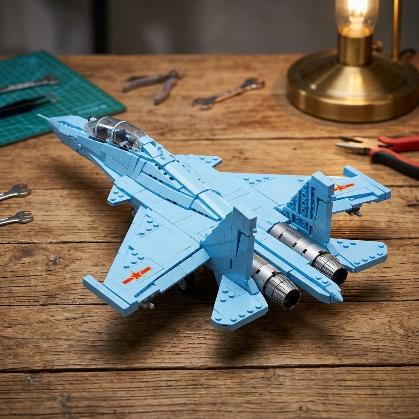 DIY Su 57 Sukhoi Fighter Jet Building Block Model Kit Stealth Military Aircraft Toy Set Technic Compatible Air Force Jet 1456 Pcs