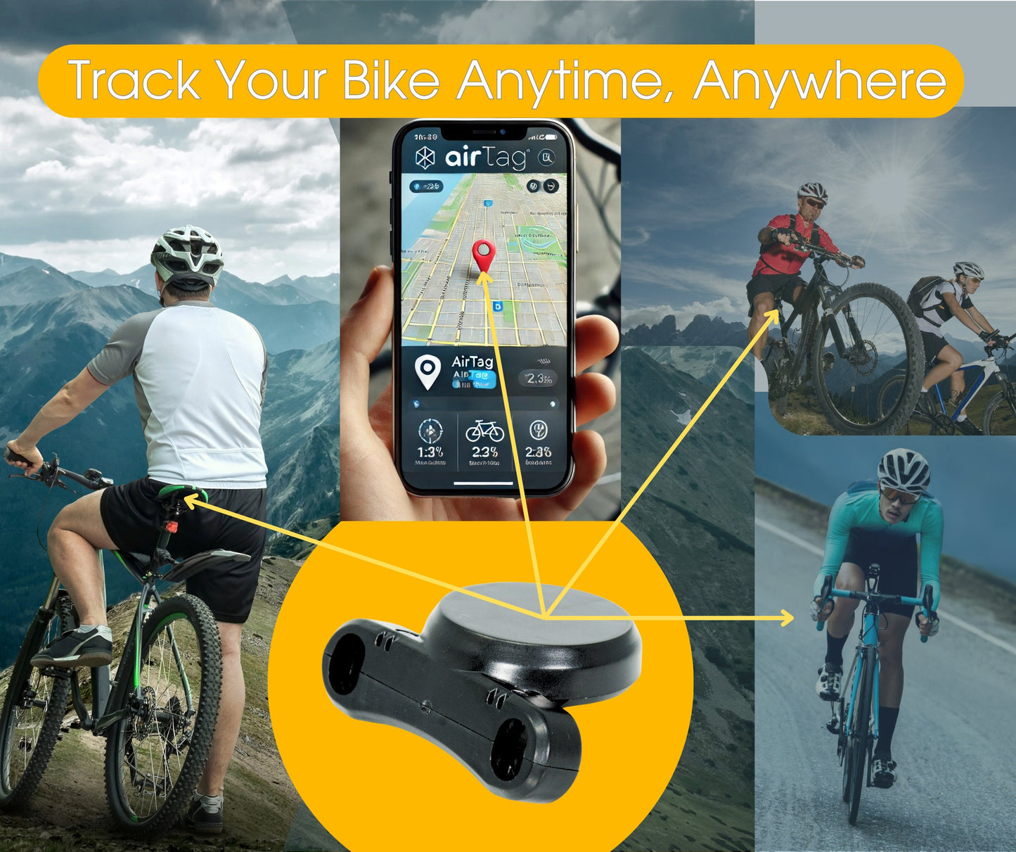 DIY Hidden AirTag Bike Mount Waterproof Anti Theft GPS Tracker Under Seat Saddle Holder Cycling Security Accessory