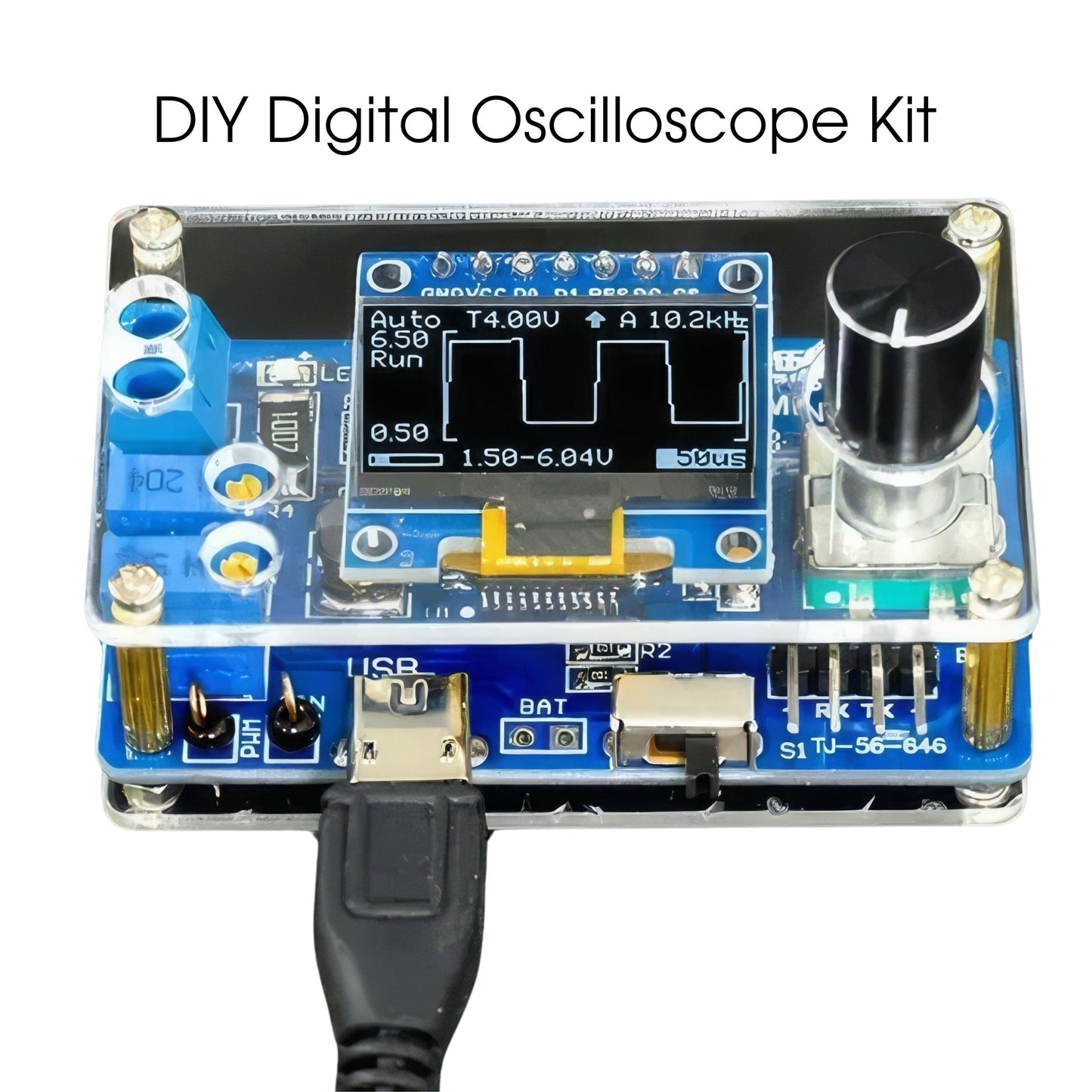 DIY Mini Digital Oscilloscope Kit | OLED Waveform Learning Project, Solder Practice Tool