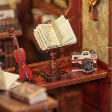 DIY Owl Bookstore Miniature Book Nook Kit with LED Lights