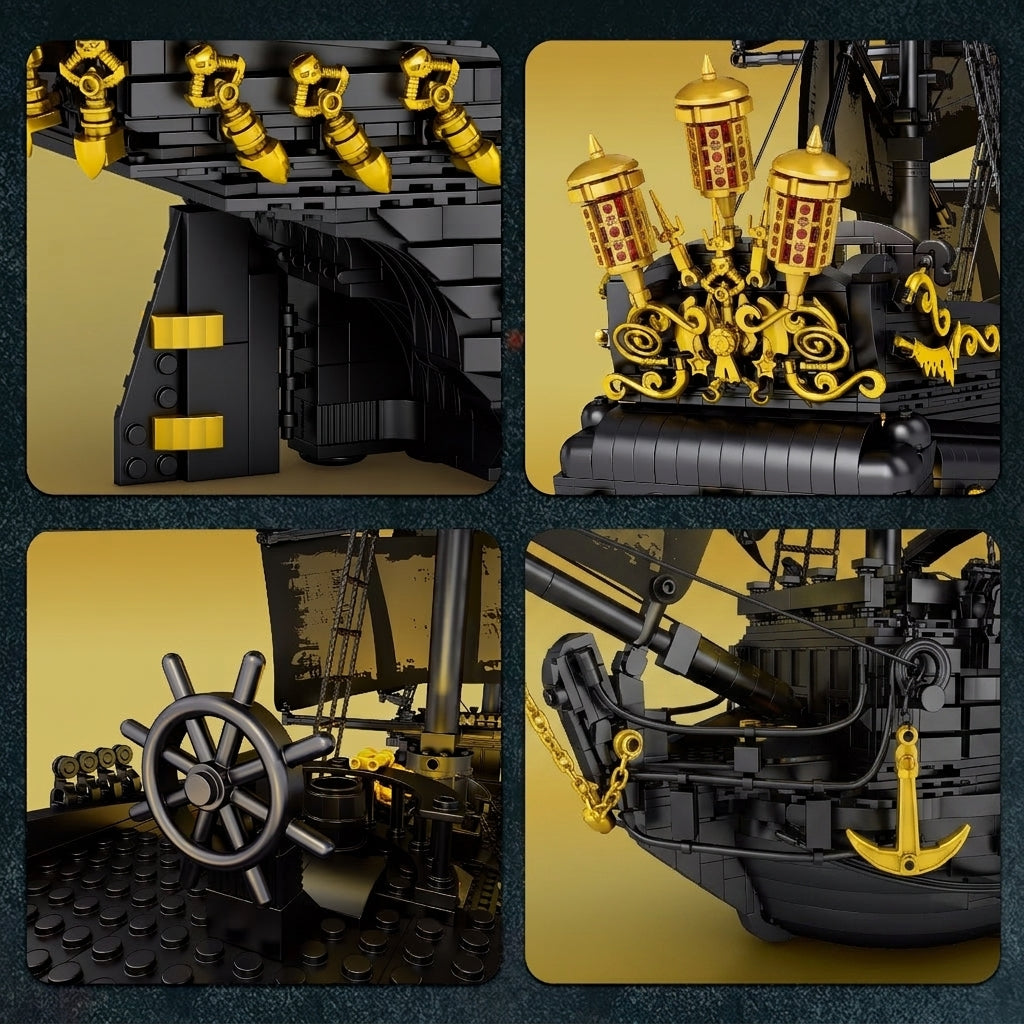 DIY Black Pearl Pirate Ship Building Blocks 4304 Piece Display Model Kit Technic Compatible Galleon Boat Toy Set