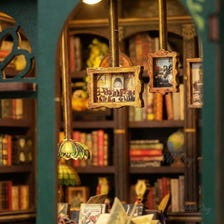 DIY Owl Bookstore Miniature Book Nook Kit with LED Lights