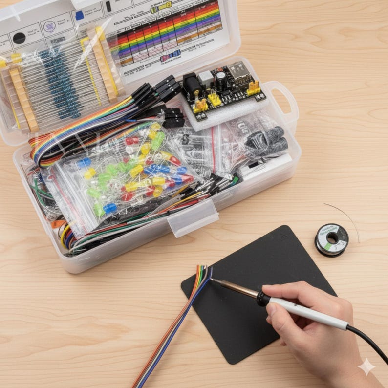 DIY Electronics Learning Kit | Solderless Breadboard Projects, STEM Starter Set