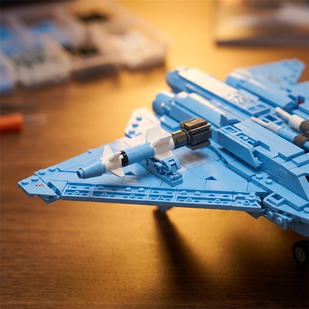 DIY Su 57 Sukhoi Fighter Jet Building Block Model Kit Stealth Military Aircraft Toy Set Technic Compatible Air Force Jet 1456 Pcs
