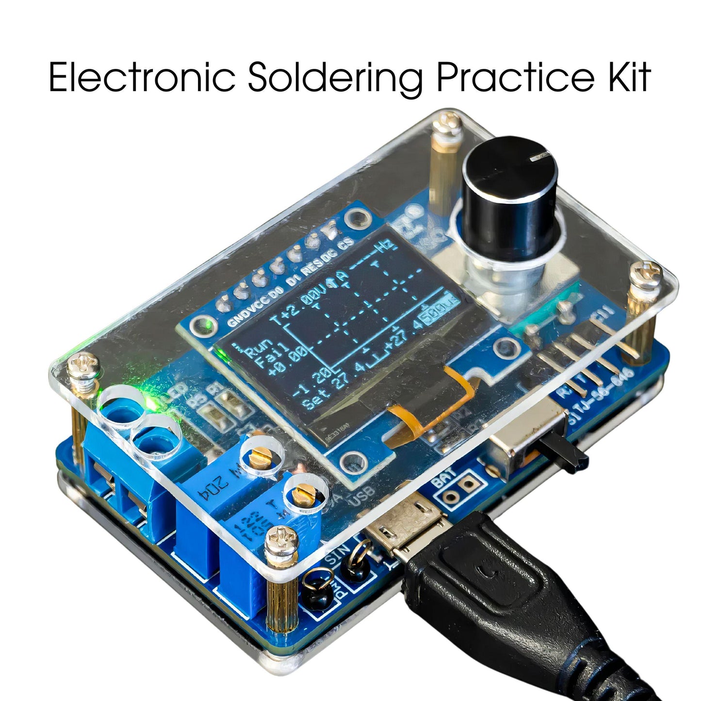 DIY Mini Digital Oscilloscope Kit | OLED Waveform Learning Project, Solder Practice Tool