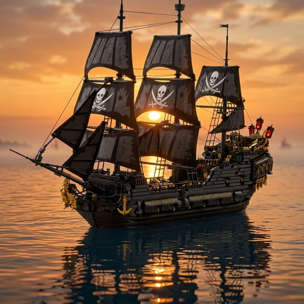 DIY Black Pearl Pirate Ship Building Blocks 4304 Piece Display Model Kit Technic Compatible Galleon Boat Toy Set