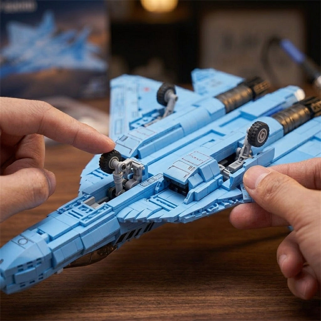 DIY Su 57 Sukhoi Fighter Jet Building Block Model Kit Stealth Military Aircraft Toy Set Technic Compatible Air Force Jet 1456 Pcs