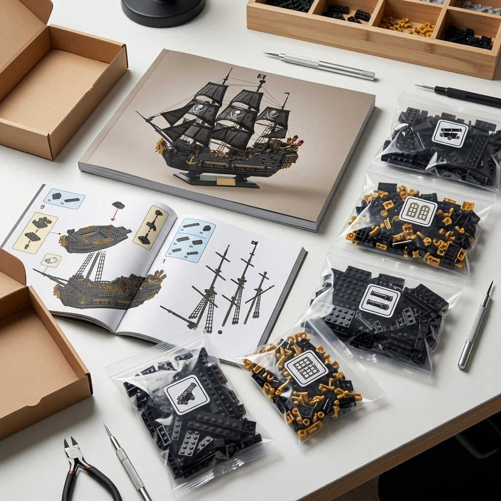 DIY Black Pearl Pirate Ship Building Blocks 4304 Piece Display Model Kit Technic Compatible Galleon Boat Toy Set