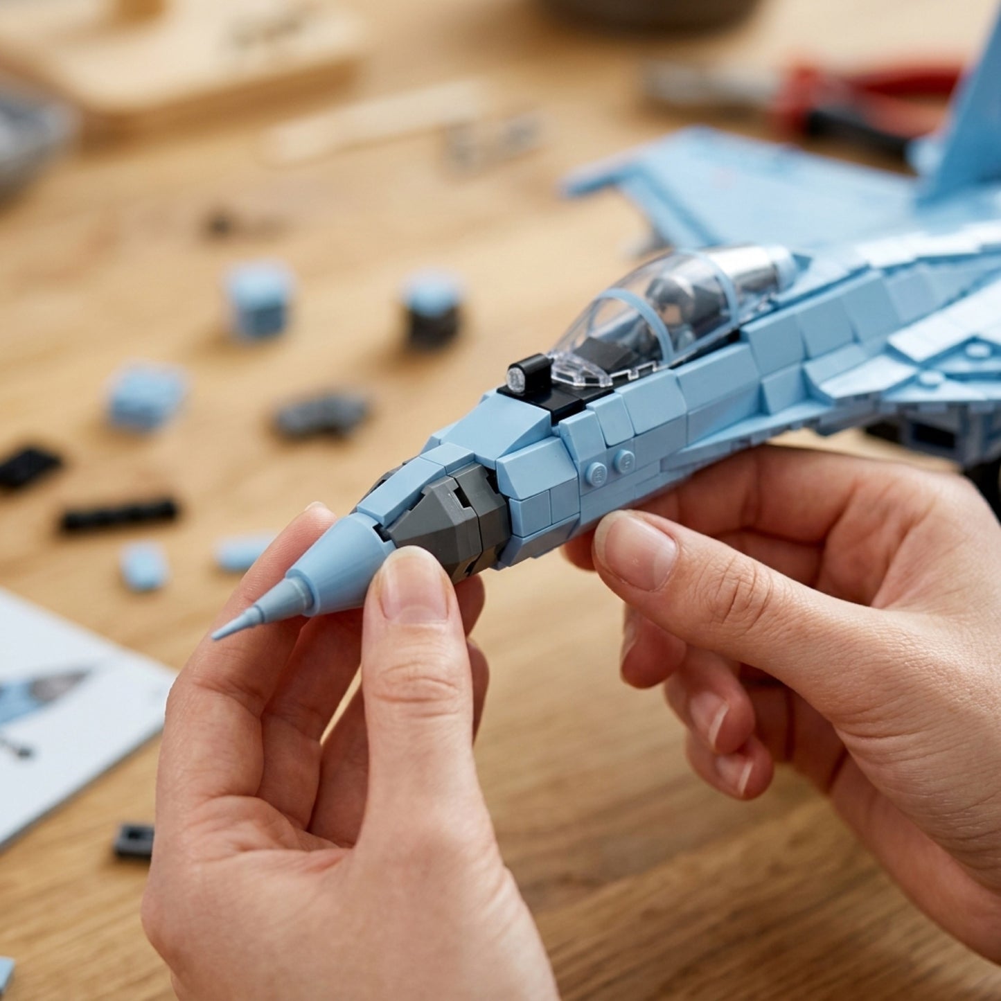DIY Su 57 Sukhoi Fighter Jet Building Block Model Kit Stealth Military Aircraft Toy Set Technic Compatible Air Force Jet 1456 Pcs