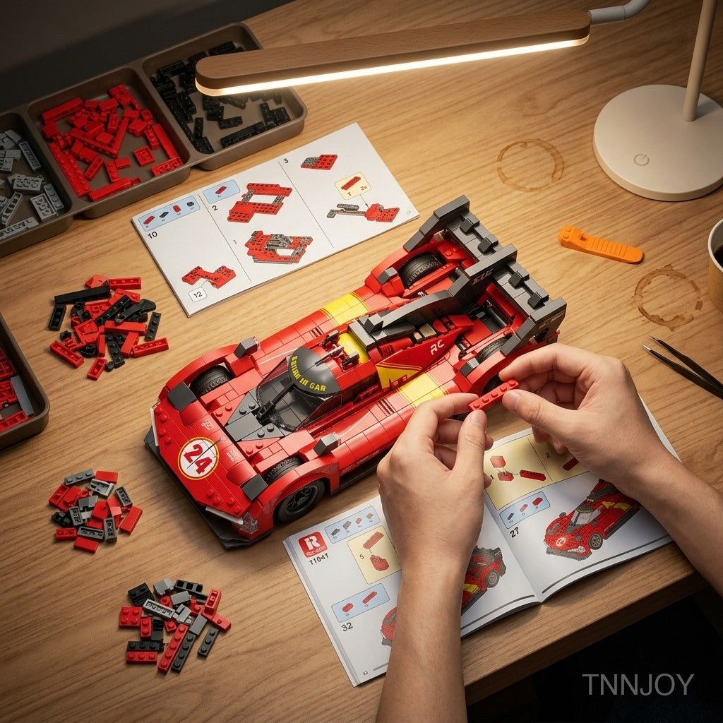 DIY STEM Racing Car Building Block Kit Technic Compatible 1370 Pcs Supercar Model Sport Vehicle Mechanical Project