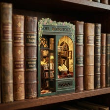DIY Owl Bookstore Miniature Book Nook Kit with LED Lights
