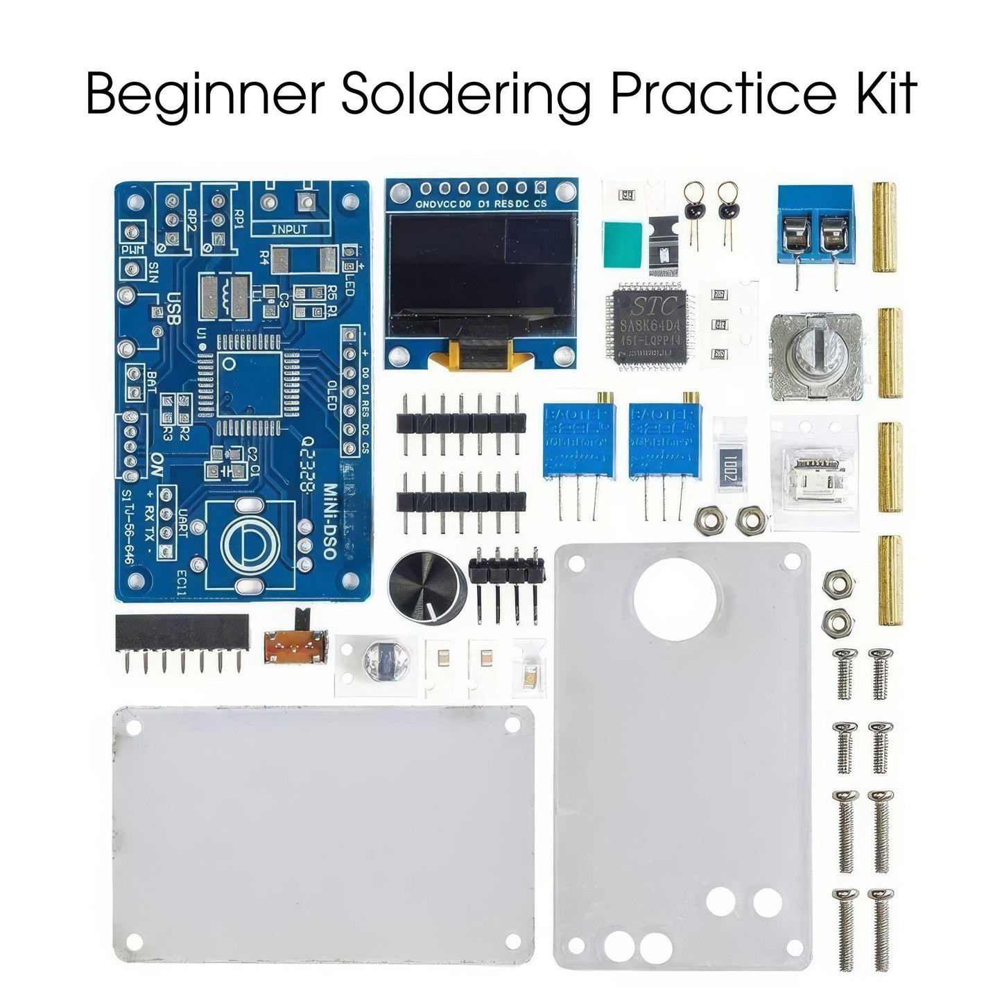 DIY Mini Digital Oscilloscope Kit | OLED Waveform Learning Project, Solder Practice Tool