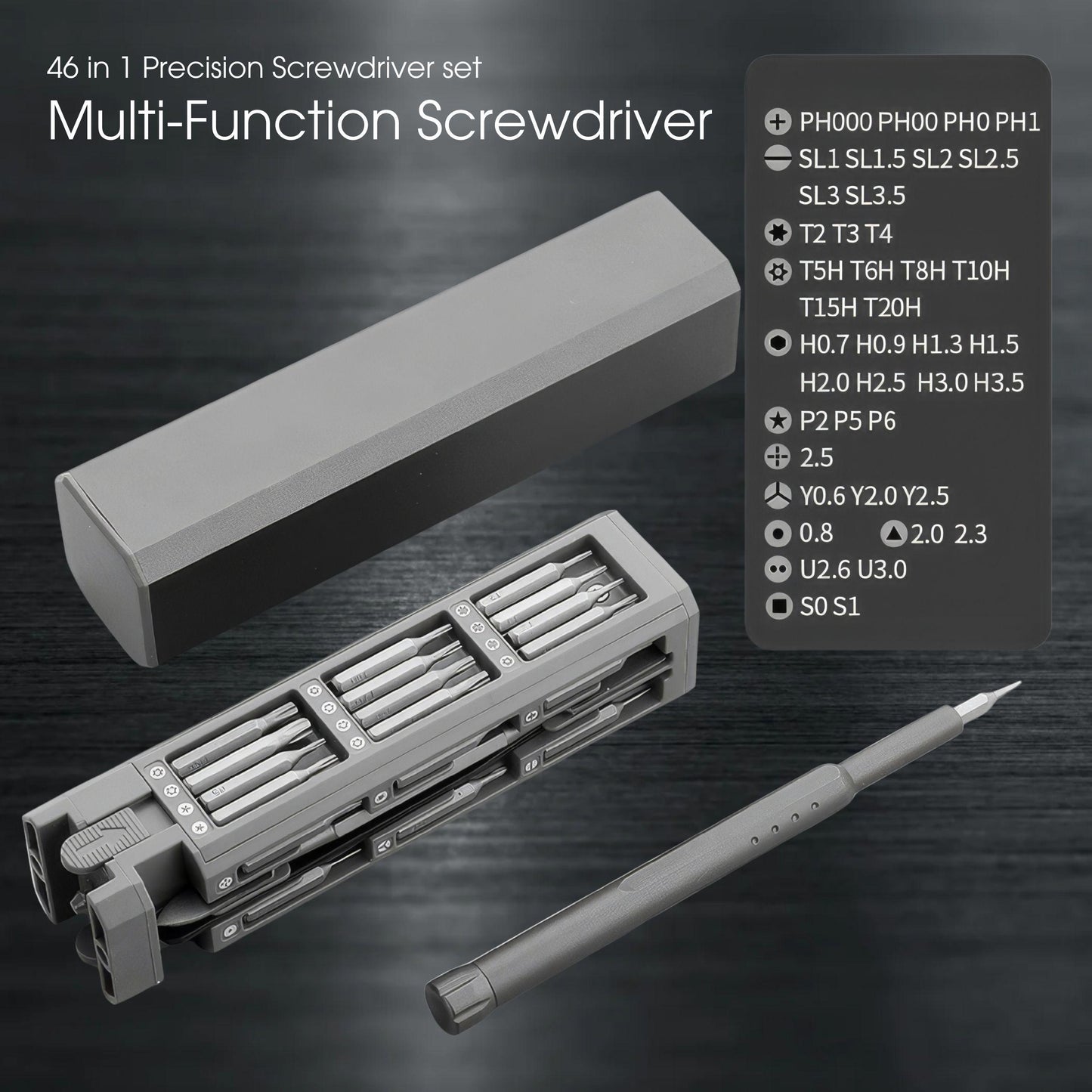 DIY Precision Magnetic Screwdriver Set S2 Steel Bits Electronics Repair Tool Kit PC Build Glasses Watch Phone Fix Gift for Him