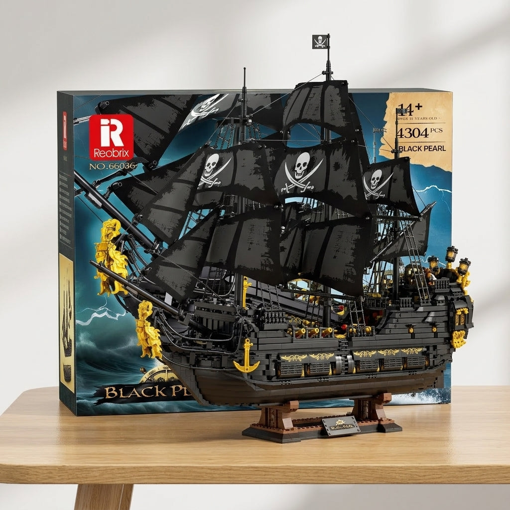 DIY Black Pearl Pirate Ship Building Blocks 4304 Piece Display Model Kit Technic Compatible Galleon Boat Toy Set