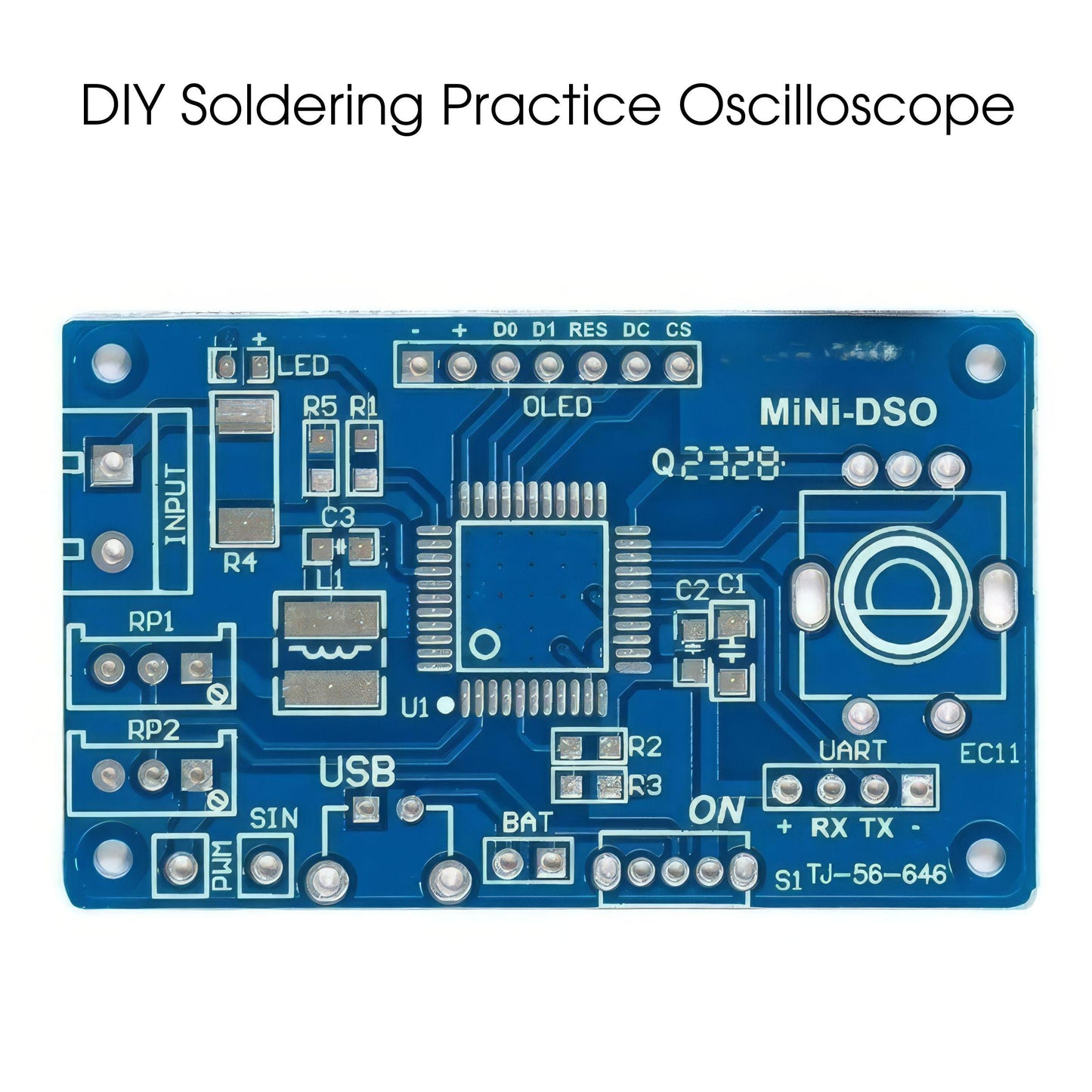 DIY Mini Digital Oscilloscope Kit | OLED Waveform Learning Project, Solder Practice Tool