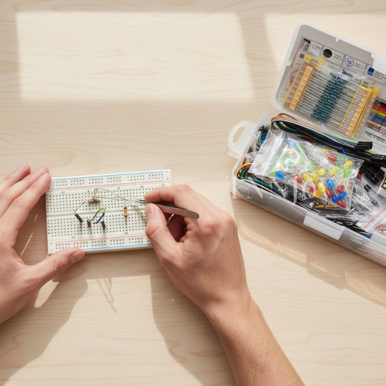 DIY Electronics Learning Kit | Solderless Breadboard Projects, STEM Starter Set