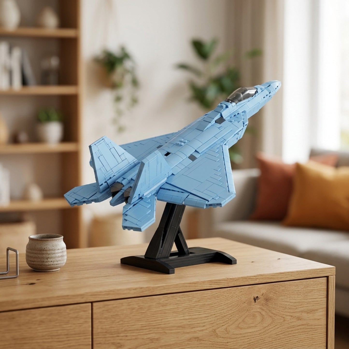 DIY Su 57 Sukhoi Fighter Jet Building Block Model Kit Stealth Military Aircraft Toy Set Technic Compatible Air Force Jet 1456 Pcs