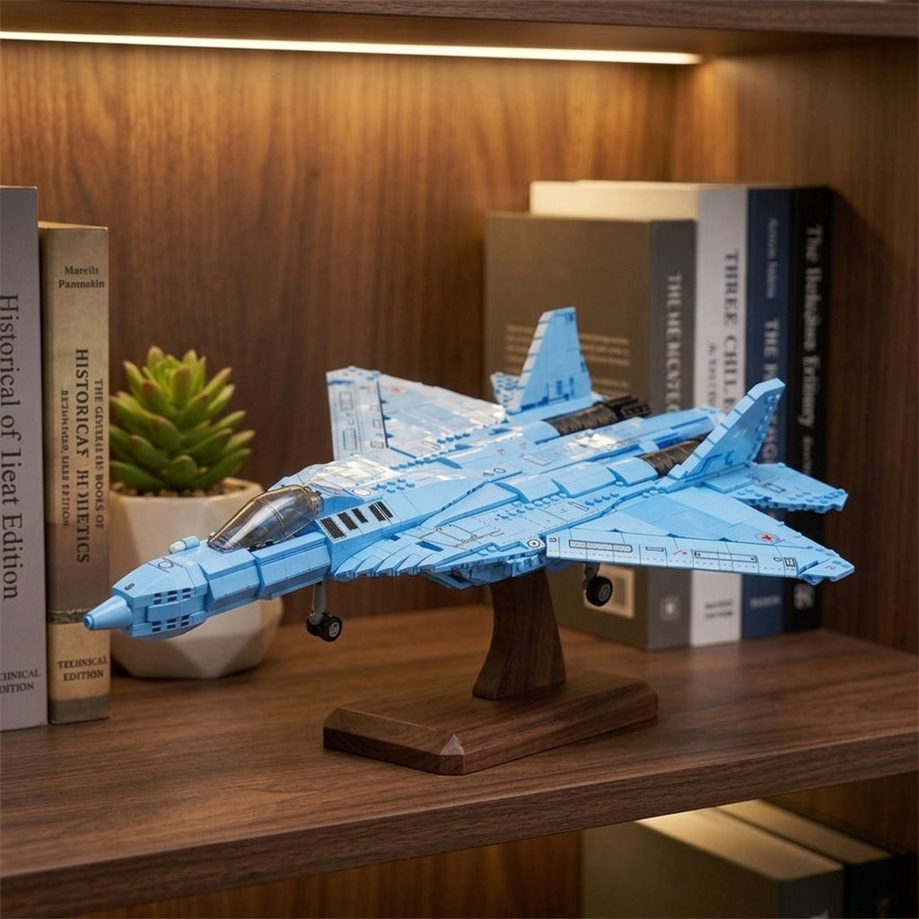 DIY Su 57 Sukhoi Fighter Jet Building Block Model Kit Stealth Military Aircraft Toy Set Technic Compatible Air Force Jet 1456 Pcs