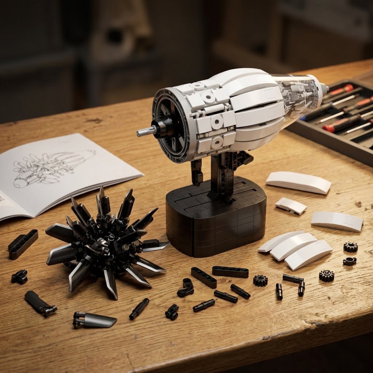 DIY Jet Engine Building Kit Technic Compatible Aircraft Model 1351 pcs