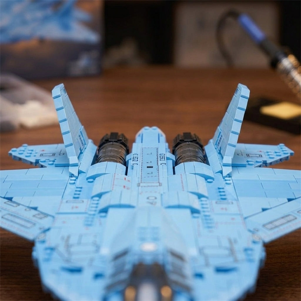DIY Su 57 Sukhoi Fighter Jet Building Block Model Kit Stealth Military Aircraft Toy Set Technic Compatible Air Force Jet 1456 Pcs