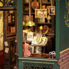 DIY Owl Bookstore Miniature Book Nook Kit with LED Lights