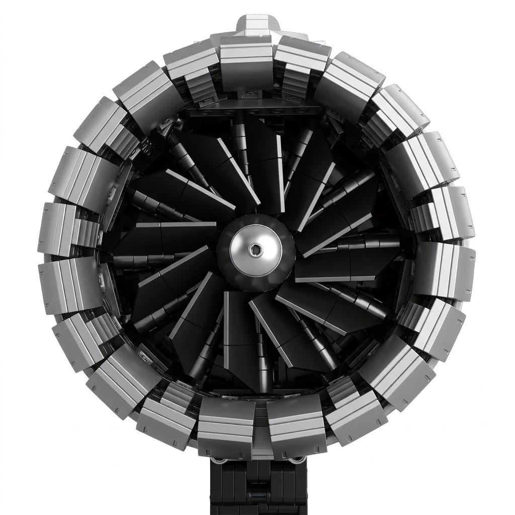 DIY Motorized Aircraft Jet Engine Block Model Kit (1786 Pcs)