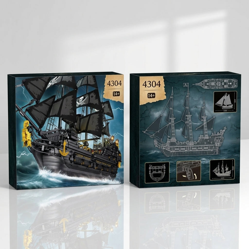 DIY Black Pearl Pirate Ship Building Blocks 4304 Piece Display Model Kit Technic Compatible Galleon Boat Toy Set
