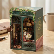 DIY Owl Bookstore Miniature Book Nook Kit with LED Lights