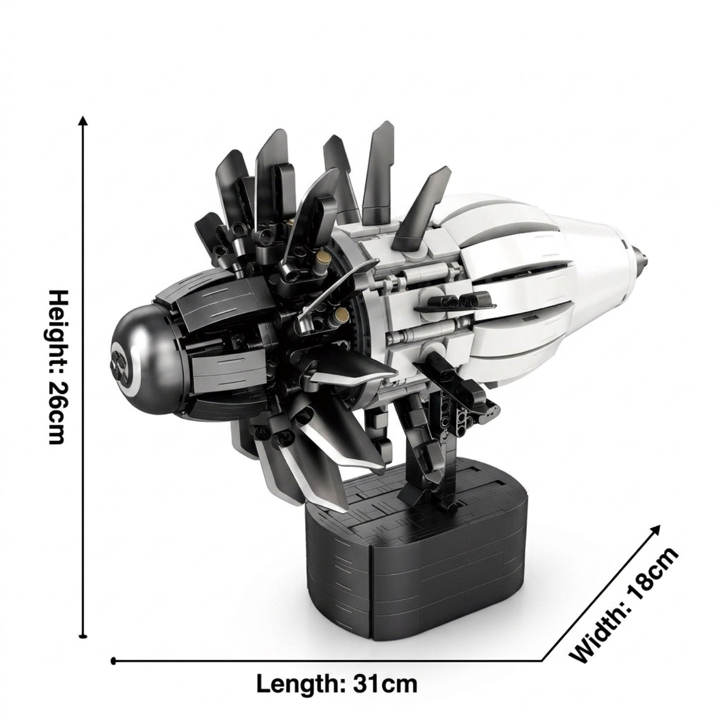 DIY Jet Engine Building Kit Technic Compatible Aircraft Model 1351 pcs