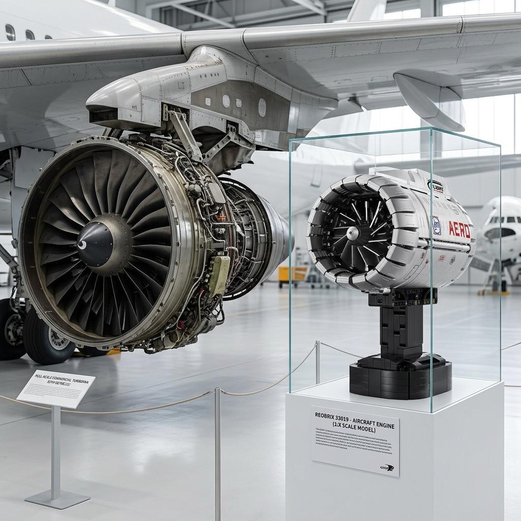 DIY Motorized Aircraft Jet Engine Block Model Kit (1786 Pcs)