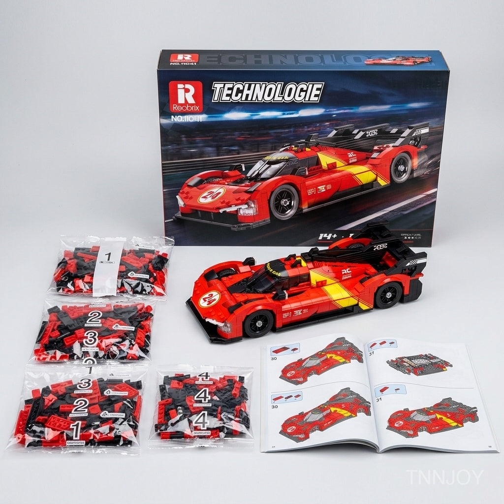 DIY STEM Racing Car Building Block Kit Technic Compatible 1370 Pcs Supercar Model Sport Vehicle Mechanical Project