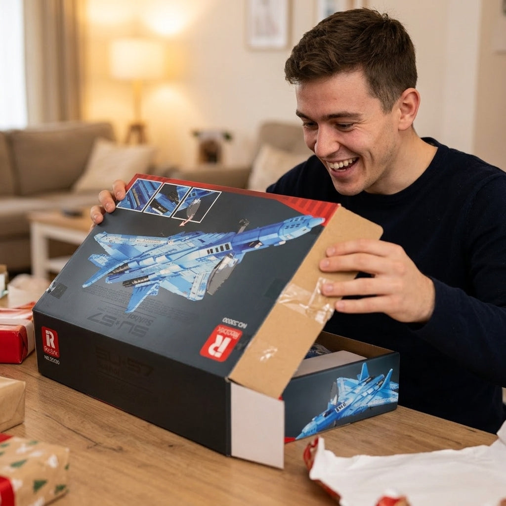DIY Su 57 Sukhoi Fighter Jet Building Block Model Kit Stealth Military Aircraft Toy Set Technic Compatible Air Force Jet 1456 Pcs