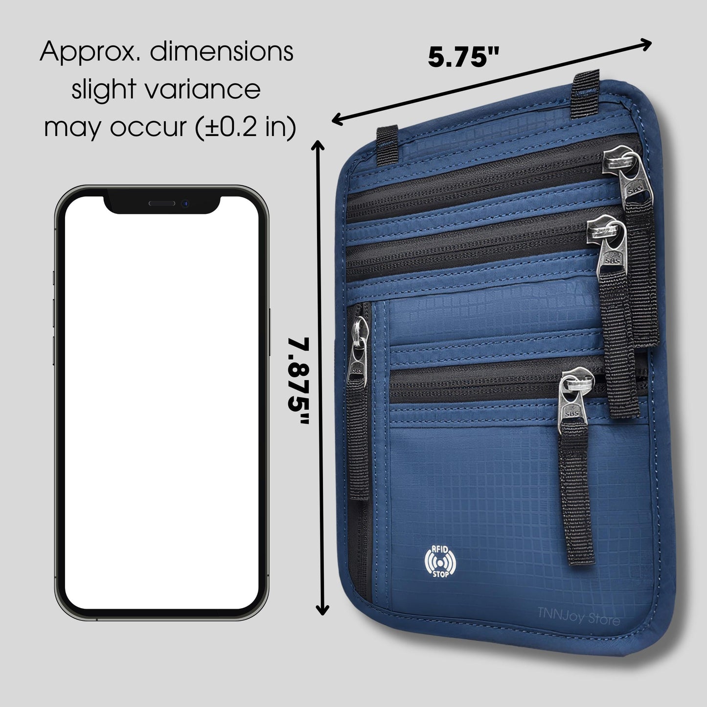 Travel Neck Pouch RFID Blocking Passport ID Organizer Hidden Travel Wallet Credit Card Holder Security Pouch for Men Women