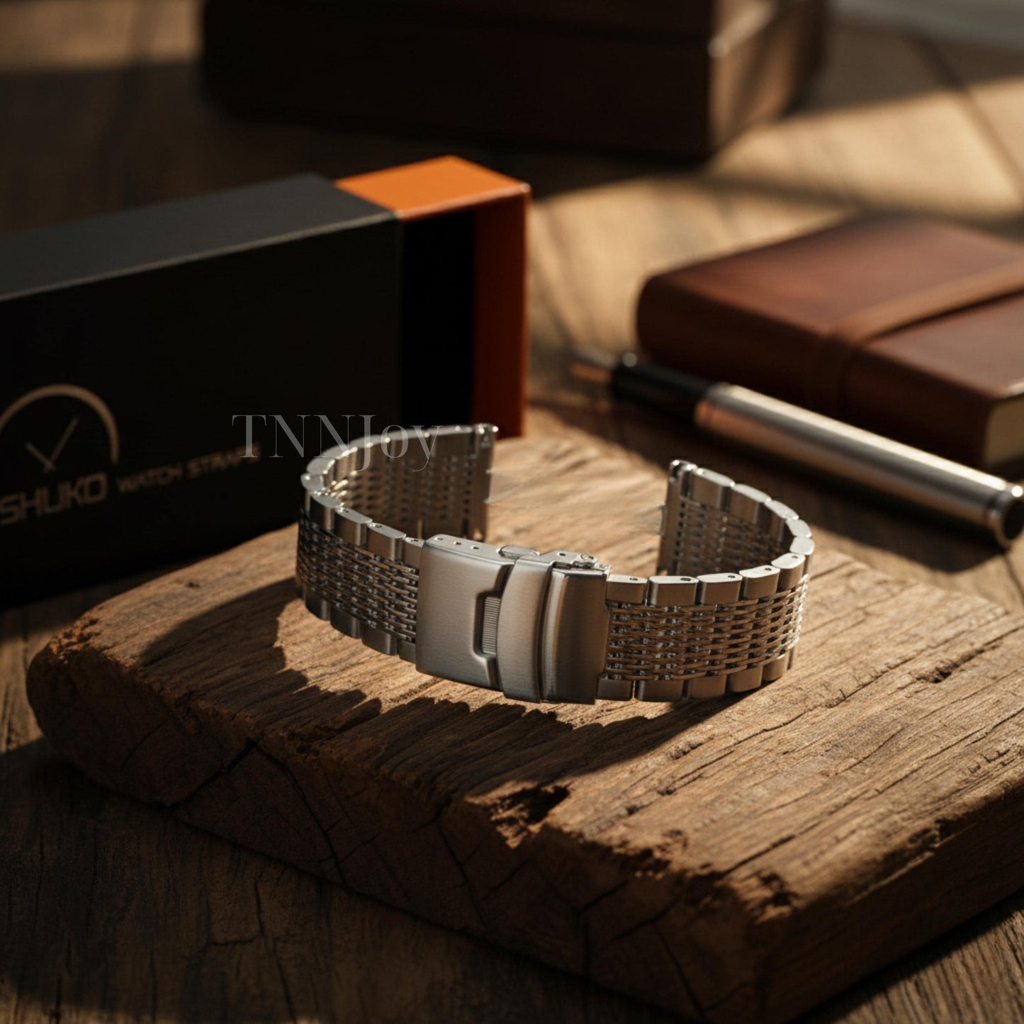 DIY Polished Silver Stainless Steel Watch Band 20mm 22mm Replacement Bracelet Strap with Spring Bars & Tool Kit