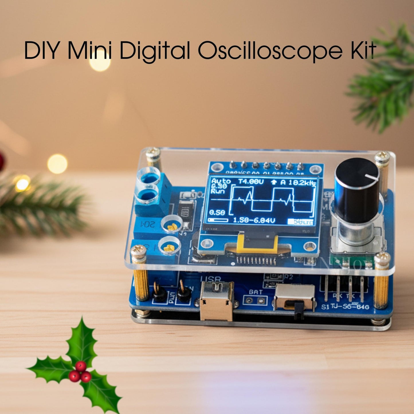 DIY Mini Digital Oscilloscope Kit | OLED Waveform Learning Project, Solder Practice Tool