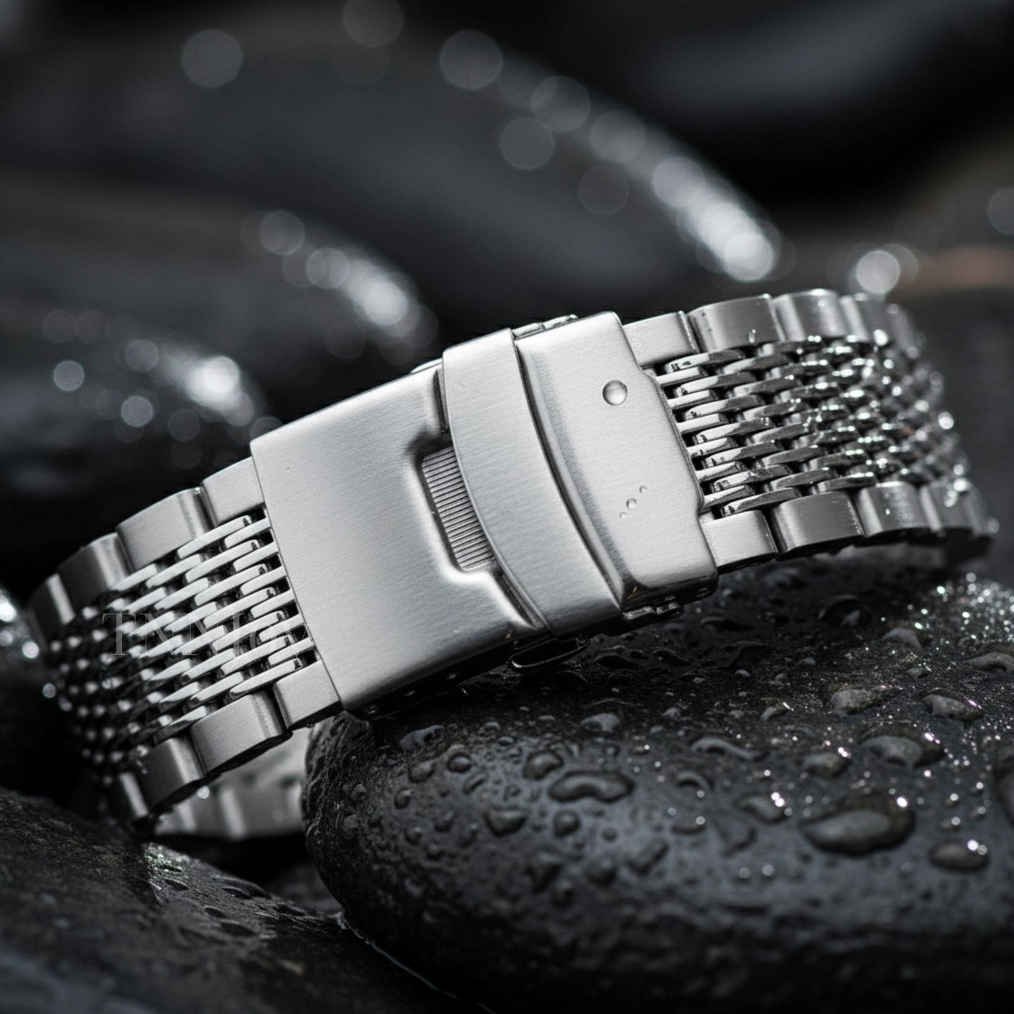 DIY Polished Silver Stainless Steel Watch Band 20mm 22mm Replacement Bracelet Strap with Spring Bars & Tool Kit