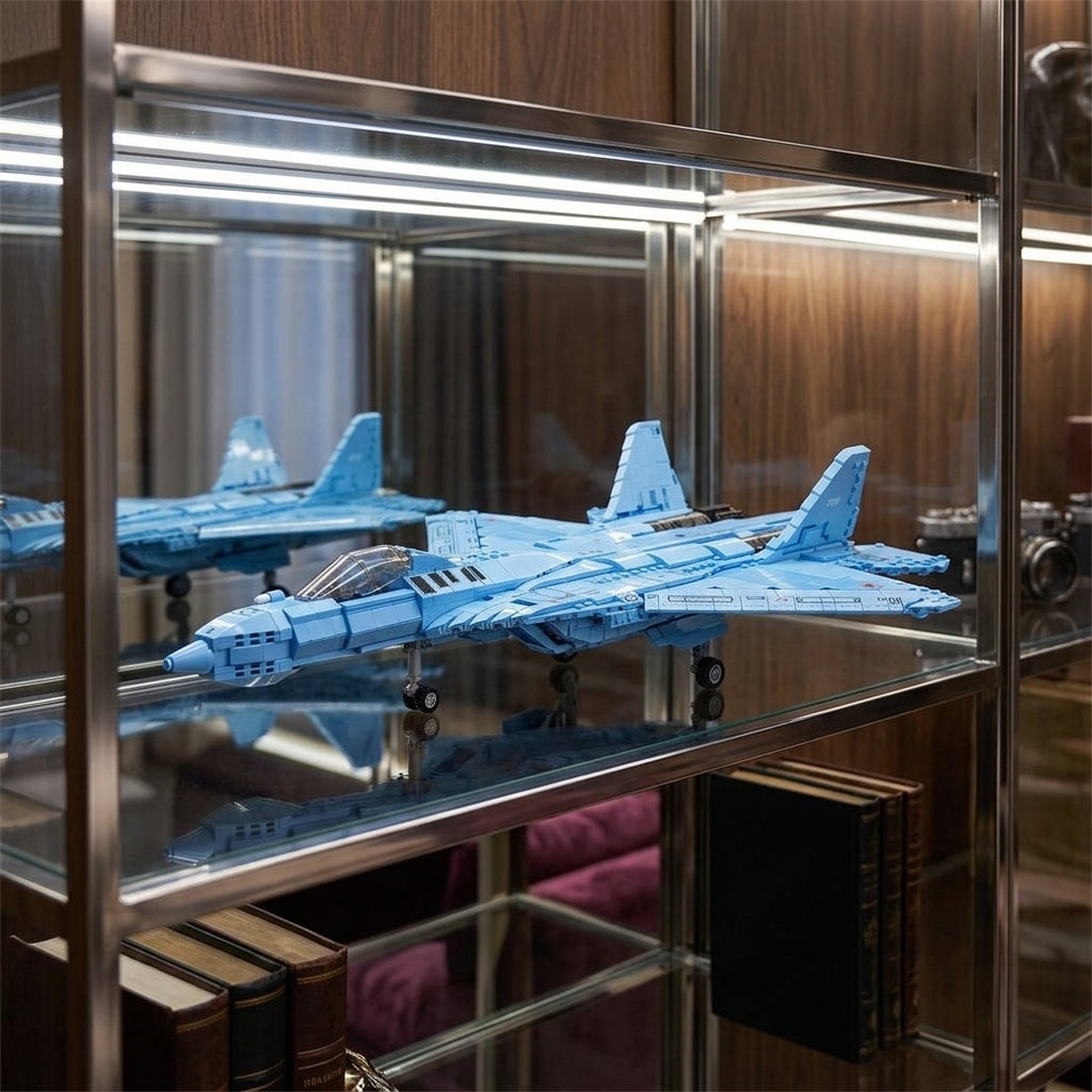 DIY Su 57 Sukhoi Fighter Jet Building Block Model Kit Stealth Military Aircraft Toy Set Technic Compatible Air Force Jet 1456 Pcs