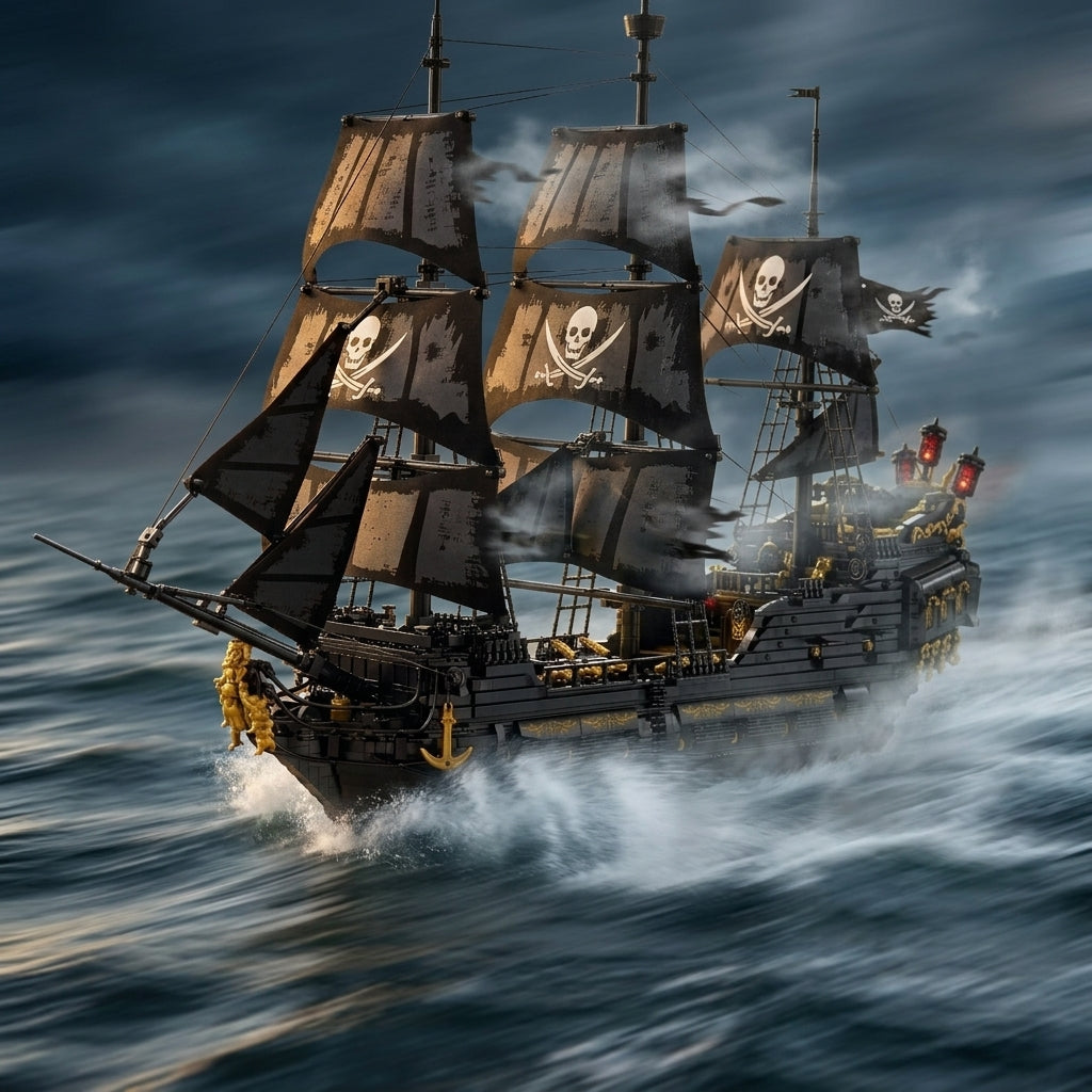 DIY Black Pearl Pirate Ship Building Blocks 4304 Piece Display Model Kit Technic Compatible Galleon Boat Toy Set