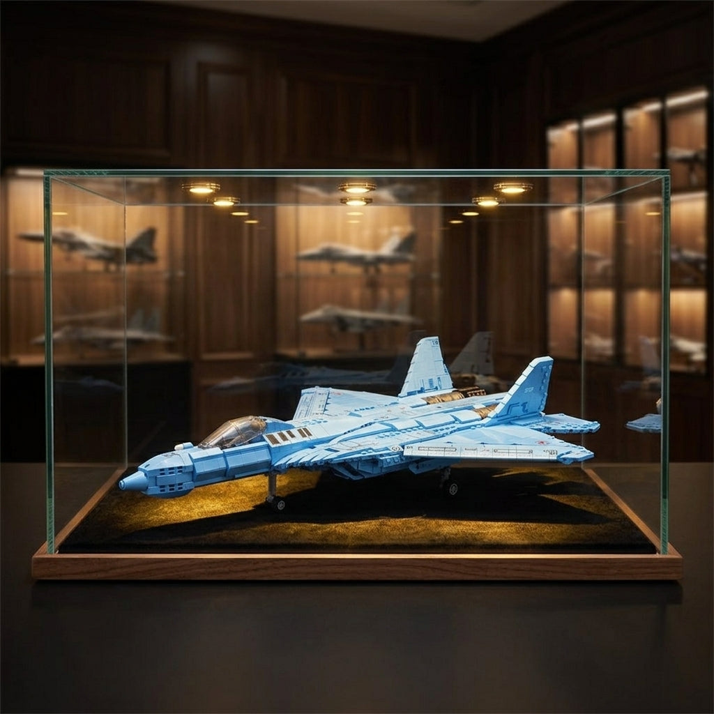 DIY Su 57 Sukhoi Fighter Jet Building Block Model Kit Stealth Military Aircraft Toy Set Technic Compatible Air Force Jet 1456 Pcs