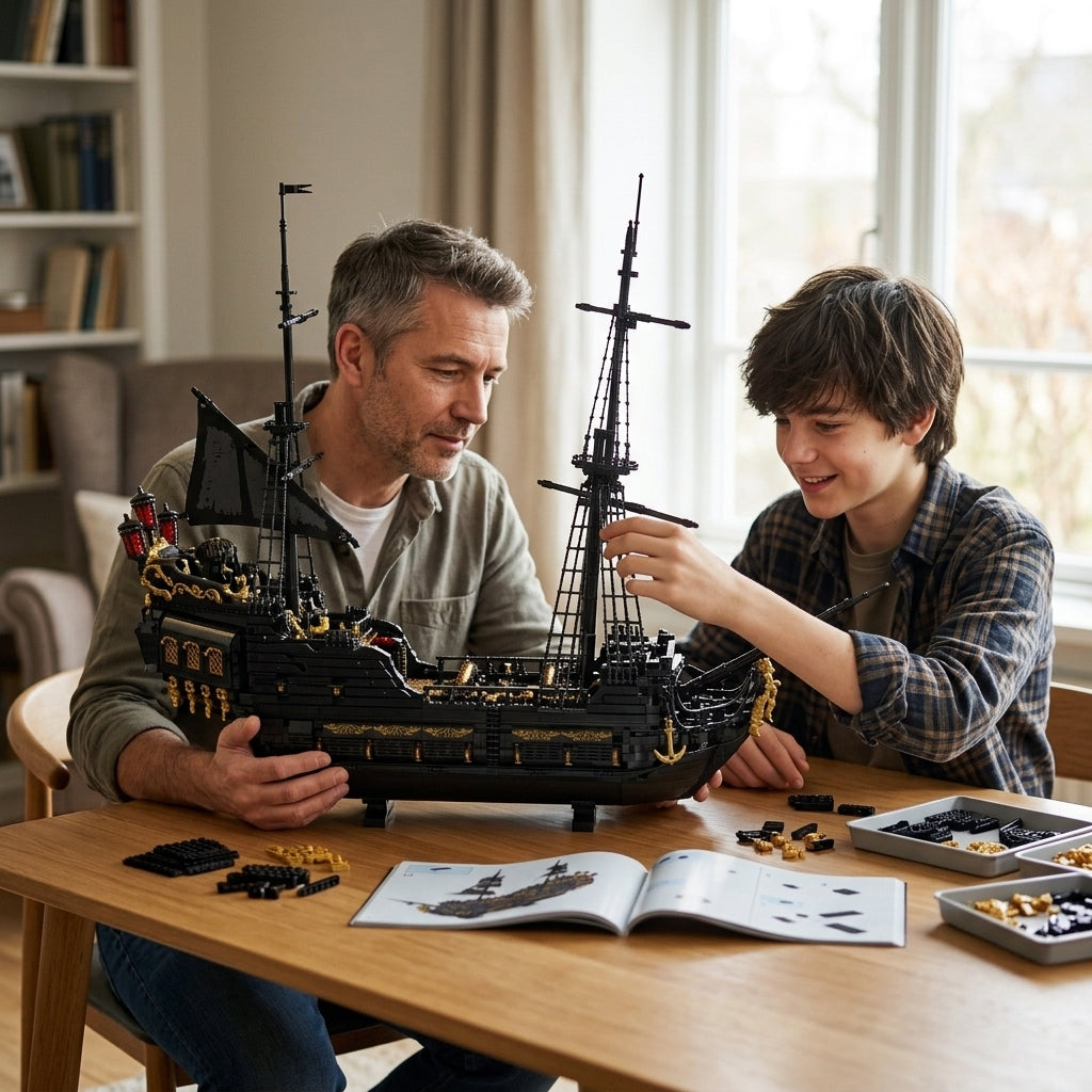 DIY Black Pearl Pirate Ship Building Blocks 4304 Piece Display Model Kit Technic Compatible Galleon Boat Toy Set