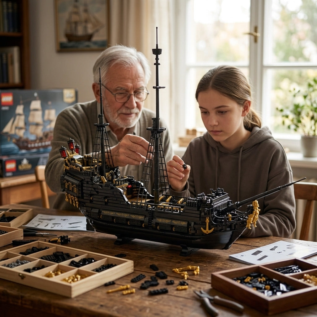 DIY Black Pearl Pirate Ship Building Blocks 4304 Piece Display Model Kit Technic Compatible Galleon Boat Toy Set