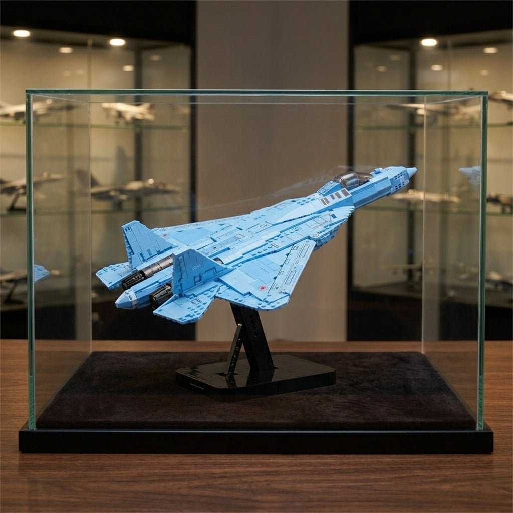 DIY Su 57 Sukhoi Fighter Jet Building Block Model Kit Stealth Military Aircraft Toy Set Technic Compatible Air Force Jet 1456 Pcs