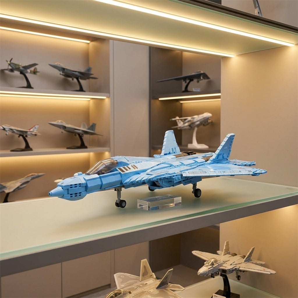 DIY Su 57 Sukhoi Fighter Jet Building Block Model Kit Stealth Military Aircraft Toy Set Technic Compatible Air Force Jet 1456 Pcs