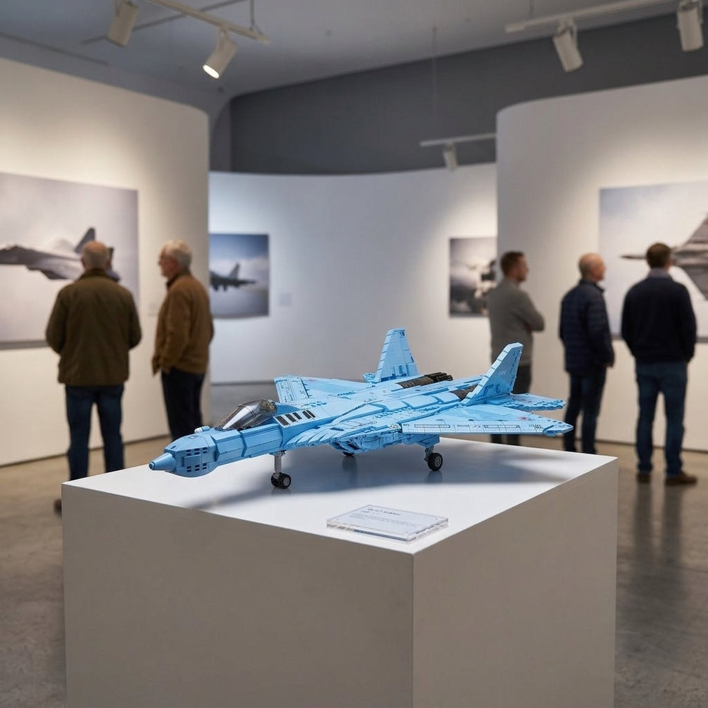 DIY Su 57 Sukhoi Fighter Jet Building Block Model Kit Stealth Military Aircraft Toy Set Technic Compatible Air Force Jet 1456 Pcs