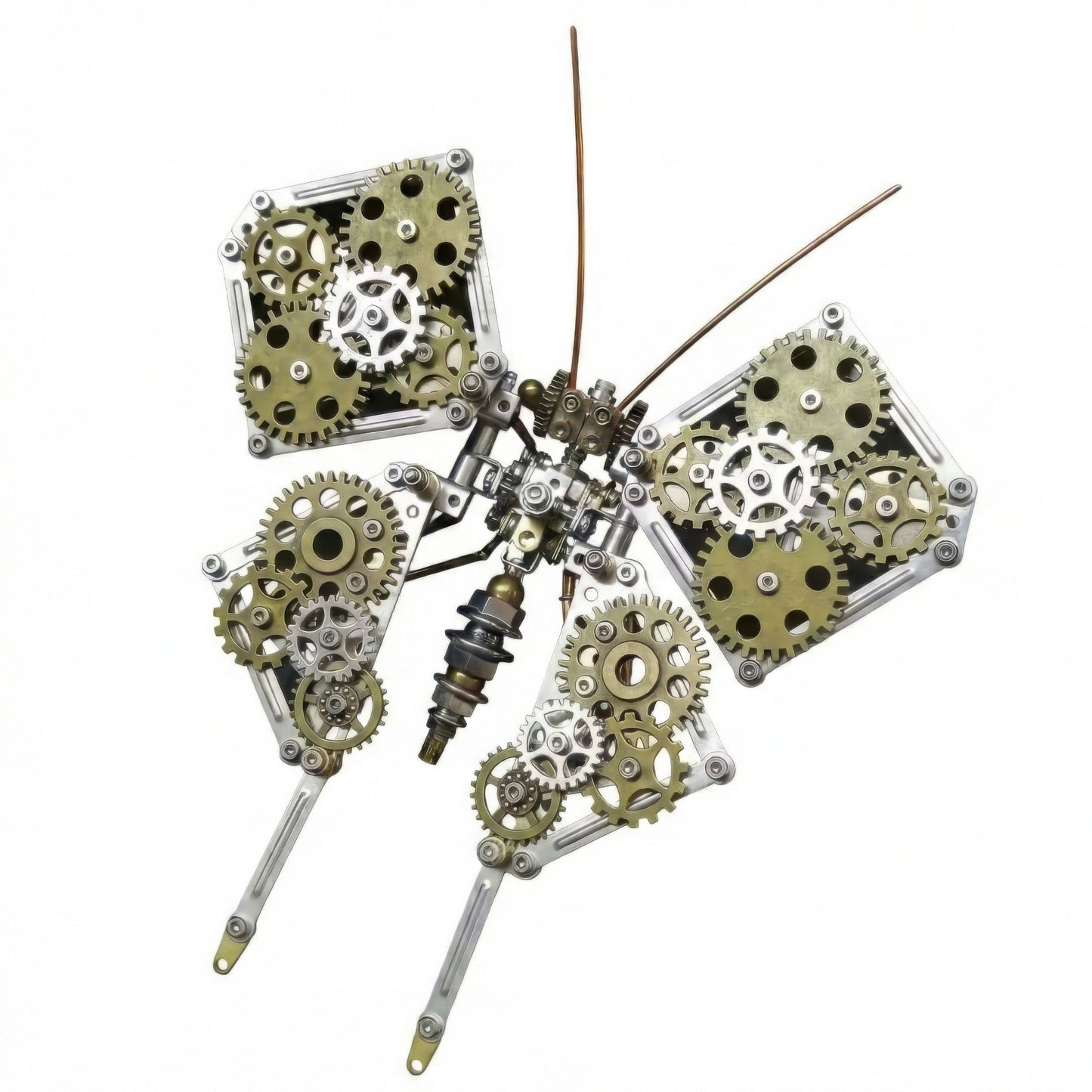 DIY Steampunk Metal Butterfly Puzzle Kit Mechanical Model Building Set Stainless Steel Brass Components Desk Art Sculpture