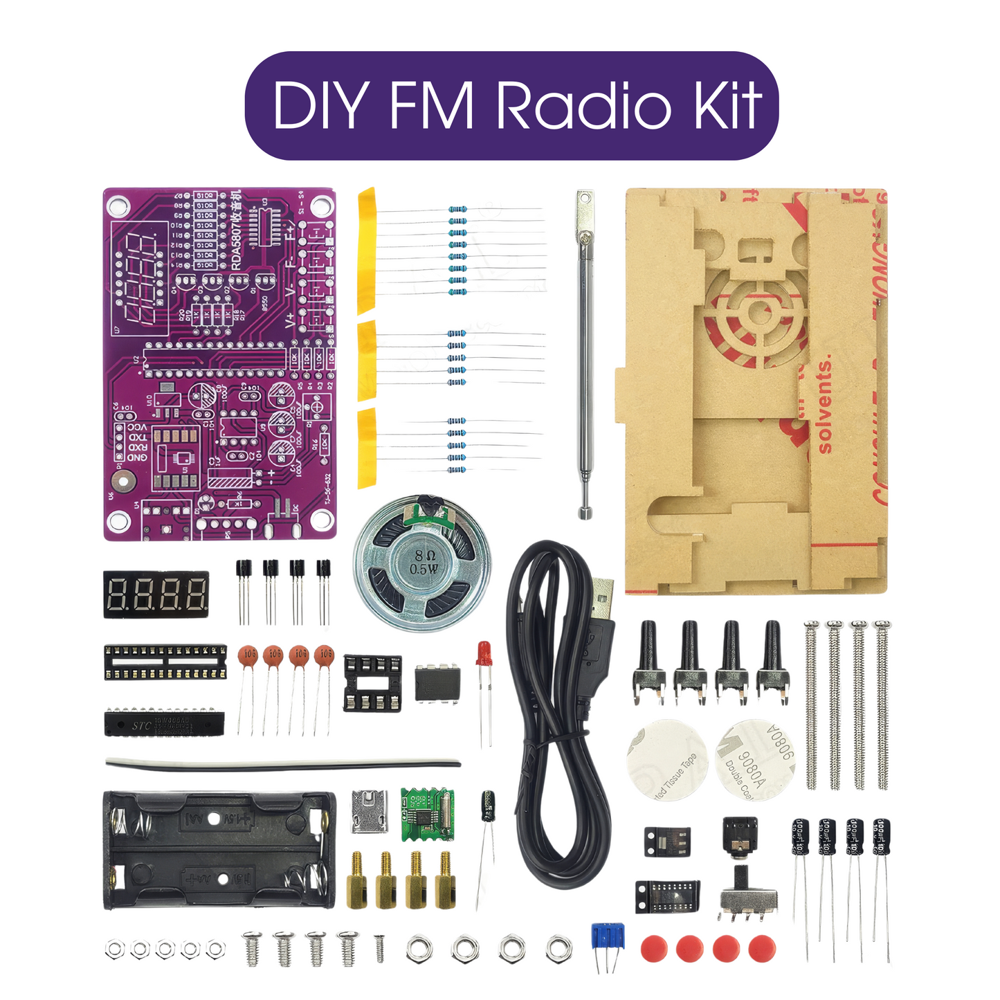 DIY FM Radio Soldering Kit with LCD Display