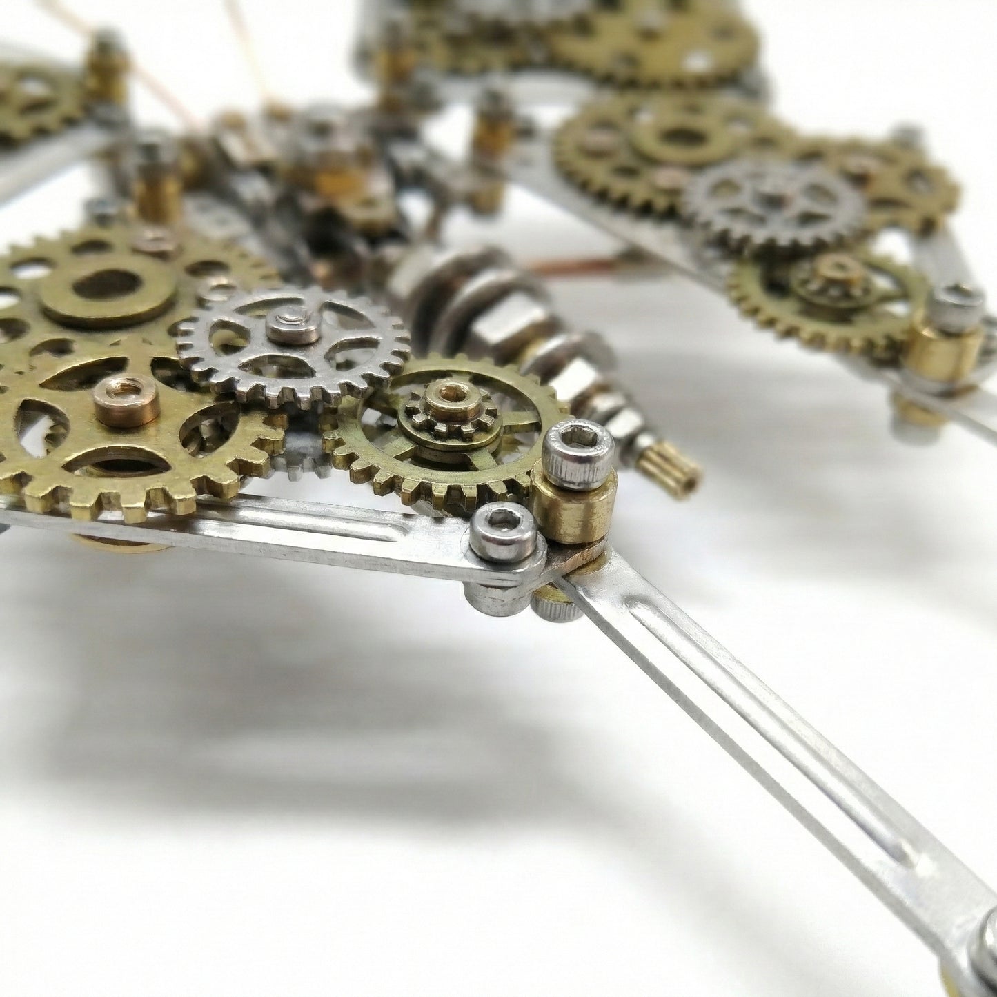 DIY Steampunk Metal Butterfly Puzzle Kit Mechanical Model Building Set Stainless Steel Brass Components Desk Art Sculpture